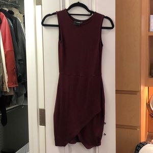 asos petite maroon wrap dress